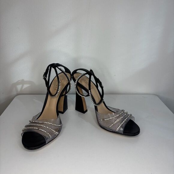 Schutz- Black & Silver Rowenah Nappa Leather Sandal - Picture 8 of 9
